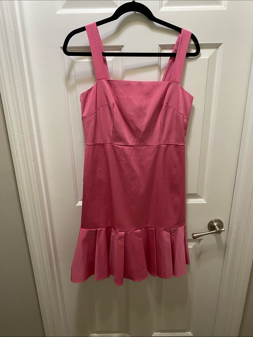 J Crew Bright Pink Sleeveless Ruffle-Hem Dress (8)